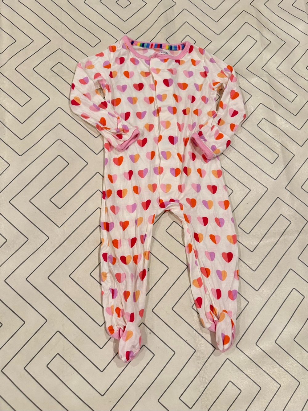 Magnetic Me Heart-Print Footie Pajama